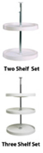 Plastic Full Circle Lazy Susans, Two Shelf Set w/Hardware, 18" Diameter, 5-Sets