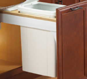 Top Mount Trash Pull-Outs with Soft-Close, 14-1/2"W X 23-3/16"D X 17-1/2"H, White/100 lb.