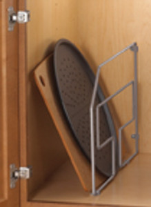 Base Cabinet Tray Dividers, 15/16"W x 19-1/2"D x 12"H, Single Divider, Frosted Nickel Base Cabinet Tray Dividers, 15/16"W x 19-1/2"D x 12"H, Single Divider, Frosted Nickel