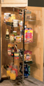 Pull-Out Pantry Units, 3-13/16"W X 42-1/2"-49-3/8"H X 22-1/4"D, Frosted Nickel Epoxy Frame Pull-Out Pantry Units, 3-13/16"W X 42-1/2"-49-3/8"H X 22-1/4"D, Frosted Nickel Epoxy Frame