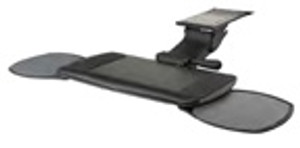 Seated Ultimate Keyboard Tray Systems, Seated Keyboard Tray With Dual Swivel Out Mouse Platform, Black Seated Ultimate Keyboard Tray Systems, Seated Keyboard Tray With Dual Swivel Out Mouse Platform, Black