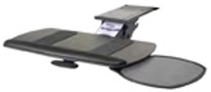 Seated Performance Keyboard Tray Systems, Seated Keyboard Tray with Single Swivel Out Mouse Under Mouse Platform, Black Seated Performance Keyboard Tray Systems, Seated Keyboard Tray with Single Swivel Out Mouse Under Mouse Platform, Black