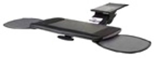 Seated Performance Keyboard Tray Systems, Seated Keyboard Tray With Palm Rest and Dual Swivel Out Mouse Under Platform, Black Seated Performance Keyboard Tray Systems, Seated Keyboard Tray With Palm Rest and Dual Swivel Out Mouse Under Platform, Black
