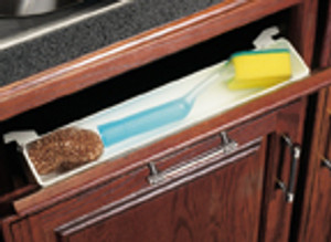 Plastic Sink Tip-Out Trays, 15-3/8"L x 2-3/4"D x 3"H, DeepD, w/Tab Stops, Almond Plastic Sink Tip-Out Trays, 15-3/8"L x 2-3/4"D x 3"H, DeepD, w/Tab Stops, Almond