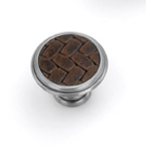 1-1/8" DIA., STN NKL FIN W-BROWN INSERT 1-1/8" DIA., STN NKL FIN W-BROWN INSERT