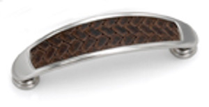 3-1/2" C/C, STN NKL FIN W-BROWN INSERT 3-1/2" C/C, STN NKL FIN W-BROWN INSERT