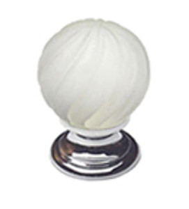 KNOB, CRYSTAL SWIRL, DULL WITH CHROME KNOB, CRYSTAL SWIRL, DULL WITH CHROME