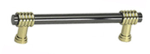 PULL, BRUSHED NICKEL/POLISHED BRASS POST PULL, BRUSHED NICKEL/POLISHED BRASS POST
