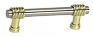 PULL, BRUSHED NCKL/POLISHED BRASS POSTS PULL, BRUSHED NCKL/POLISHED BRASS POSTS