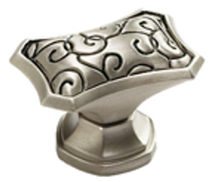 OCTAGONAL OVAL KNOB, BRUSHED NCKEL BLACK OCTAGONAL OVAL KNOB, BRUSHED NCKEL BLACK