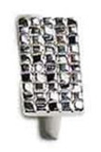 MOSAIC RECTANGLE KNOB, 32MM C/C, POL CHR MOSAIC RECTANGLE KNOB, 32MM C/C, POL CHR