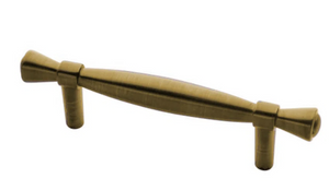 3" BANDED SPINDLE PULL Antique  Brass Finish