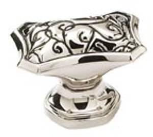OCTAGONAL OVAL KNOB, POLISHED NCKL BLACK OCTAGONAL OVAL KNOB, POLISHED NCKL BLACK