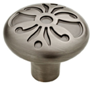 34MM AUGUSTINE DECO KNOB,HEIRLOOM SILVER 34MM AUGUSTINE DECO KNOB,HEIRLOOM SILVER
