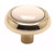 KNOB, POLISHED BRASS/LT ALMOND CERAMIC