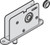 HAWA Aperto 60 Single Bolt Lock, square socket, clip-on escutcheon, 9mm bolt, with guide pin