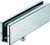 Transom Door Pivot Patch fitting with threaded bolt, for 10-12.7mm thick glass, matte stainless steel cover, 162 x 51mm