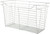 Closet Basket, steel, white, 14" depth x 29" width x 17" height, with white 14" slides