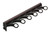 Synergy Scarf Rack with Slide, aluminum, dark oil rubbed bronzed, plastic, black 14 1/8" length