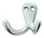 Coat Hook Double, aluminum, polished, 42mm x 22mm x 32mm