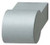 Knob, aluminum, silver, 14 x 25mm