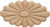 Embossed Ornament, white hardwood, 4 1/2" x 2 3/8" x 7/32"