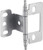 Partial Wrap Non-Mortise Decorative Butt Hinge, for inset doors, steel, with minaret finial, satin chrome finish