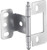 Partial Wrap Non-Mortise Decorative Butt Hinge, with ball finial, for inset doors, steel, satin chrome finish