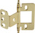 Partial Wrap Non-Mortise Decorative Butt Hinge, for inset doors, steel, with minaret finial, brass plated finish