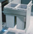 Trash Can Euro Cargo 45, gray, soft close, 2 x 35 liter bins