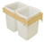 Trash Can, with soft close, side mount, double, maple, 17 7/8" x 22.5" x 3 1/2"