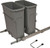 KV SCB15-2-20PT Trash Can, double, bottom mounted, 20 quart, soft close, steel, frosted nickel