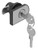 Glass Door Lock, horizontal mount, steel, nickel polished