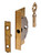 Half Mortise Lock, brass, 22mm x 44mm x 15mm