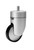 Caster, swivel/locking, plastic, silver/silver, 80mm