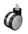 Caster, swivel, with brake, M10, steel, plastic, black/silver, 60mm