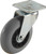 Caster, swivel, mounting plate, plastic, steel, gray, 75mm