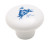 Ceramics, White/Blue Flower 1-1/4"