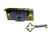 Small Chest Lock, Lock Burnished Brass 13/4" W X 7/8" H