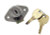 Drawer lock for up to 7/8" material, Bright Nickel Key 642