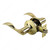 Wave Levers - 1142 Series, Handedness Left-Hand Opening, Finish Polished Brass, Function Privacy