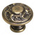 Traditional Brass Knob - 2440, Finish Burnished Brass, Diameter - Overall Dimensions 35 mm