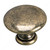 Traditional Brass Knob - 2449, Finish Burnished Brass, Diameter - Overall Dimensions 35 mm, Projection - Overall Dimensions 28 mm