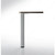 870 mm (34-1/4'') - Adjustable Table Leg - 6208, 30 mm (1- 3/16'') adjustment, Finish Brushed Nickel