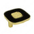 Contemporary Metal and Leather Knob - 6432, Finish Metallic Gold / Black, Material Enamel / 24K Gold-Plated