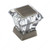 Eclectic Acrylic & Zinc Square Knob - 29460, Finish Glass / Caramel Bronze / Glass / Antique Silver, Diameter 1 in