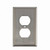 Switch plate Double Receptacle - Contemporary Style, Finish Brushed Nickel