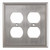 Switch plate Quadruple Receptacle - Contemporary Style, Finish Brushed Nickel