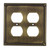 Switch plate Quadruple Receptacle - Traditional Style, Finish Antique English