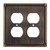 Switch plate Quadruple Receptacle - Traditional Style, Finish Brushed Oil-Rubbed Bronze